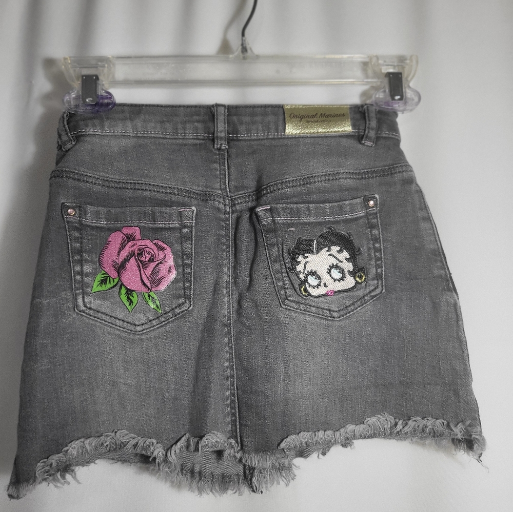 Betty Boop gray jean skirt girls 5/6 #1707 - Picture 5 of 5